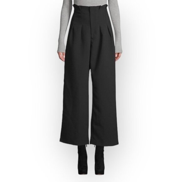 Bardot Pants - Bardot Black High  Pleated Waist Trousers